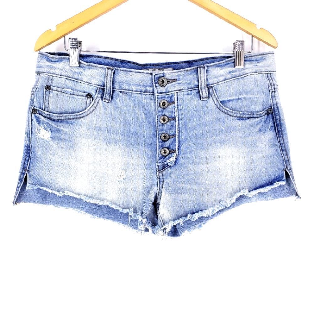 Free People Button Fly Denim Shorts